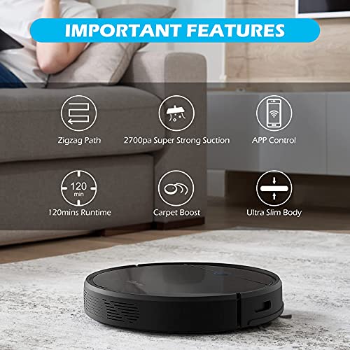 Staubsauger Roboter - Tikom G7000 Saugroboter, 2700Pa Saugleistung, Gyroskop Navigation, WLAN, Selbstaufladend… - Image 3