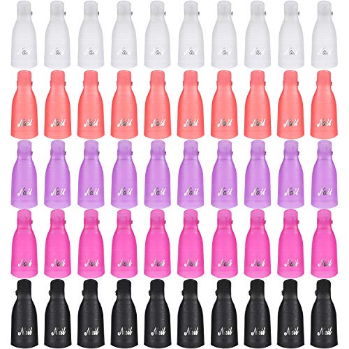 50 Pieces Nail Polish Remover Clips Nail Art Soak Off UV Gel Polish Remover Wrap Tool Cleaner Superior Clip Caps