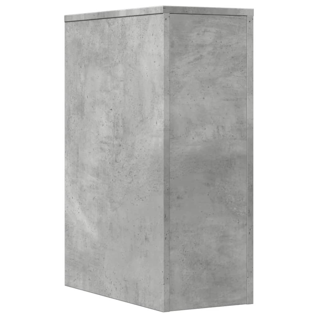 vidaXL Armadietto da Bagno Stretto con Ruote Grigio Cemento Truciolato