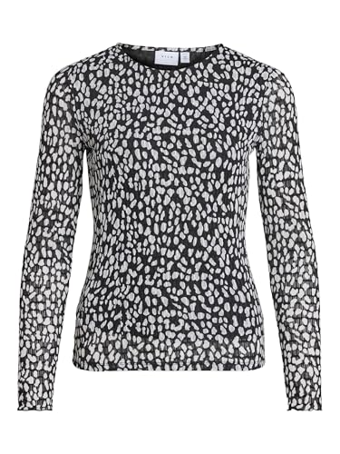 Haut manches longues Vila Vilarine O-Neck en maille fine coloris Black Beauty S