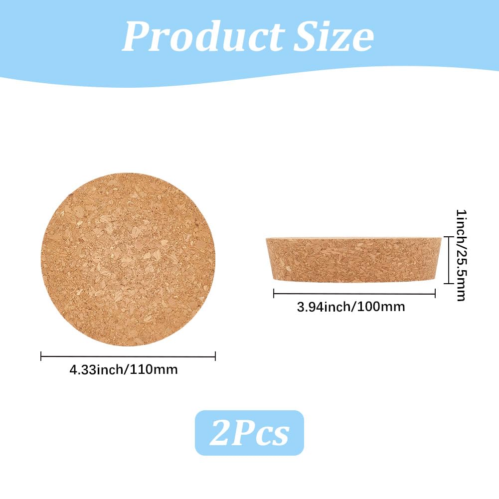 GORGECRAFT 2 tapones de corcho grandes para botellas de 10 a 11 cm, tapones de corcho cónicos de madera natural para botellas de vino, tapones de repuesto para cocina, boda, botellas de conservas — view 2