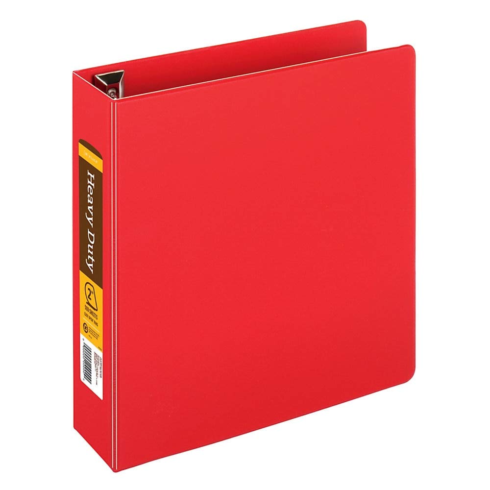 [in]Place Heavy-Duty Easy Open D-Ring Binder, 2" Rings, 59% Recycled, Red