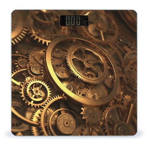 Báscula digital de baño con vidrio templado y pantalla LCD