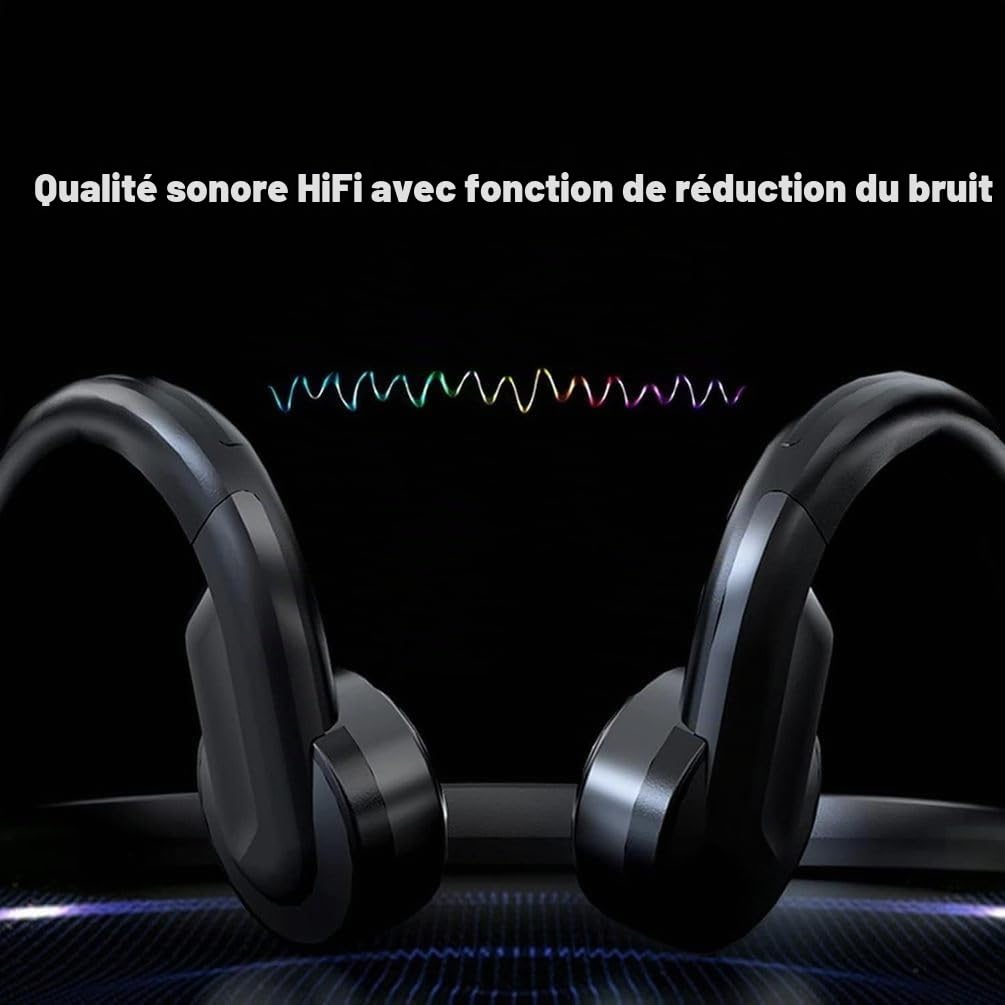 Casque filaire Bluetooth à conduction osseuse (3,5 mm ou type C), écouteurs ouverts avec microphone, écouteurs de sport pour la course à pied et le cyclisme