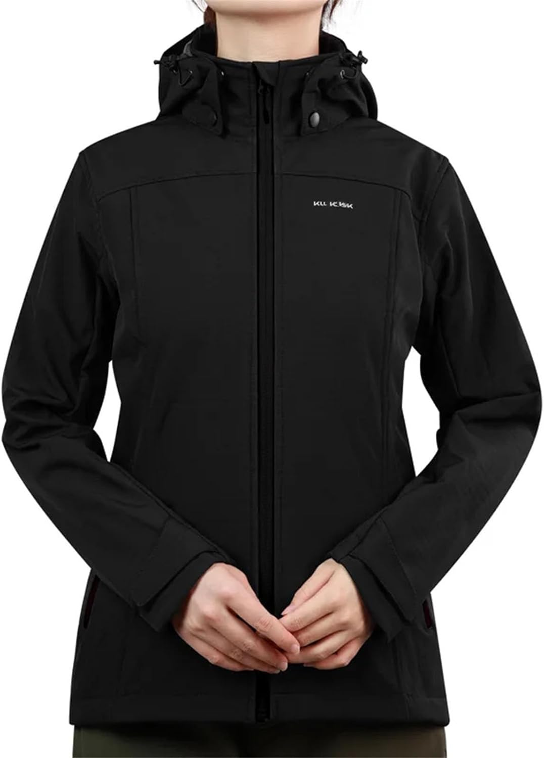 Thermal Hiking Softshell Jacket for Women Lightweight Fleece Sportswear Climbing Removable Hood with Pockets