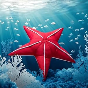 Phantoscope Outdoor Starfish Shaped Throw Pillow Decorative Waterproof Pillows for Outdoor Patio Furniture Beach Cushion Pillows Red 215 x 215 Inches