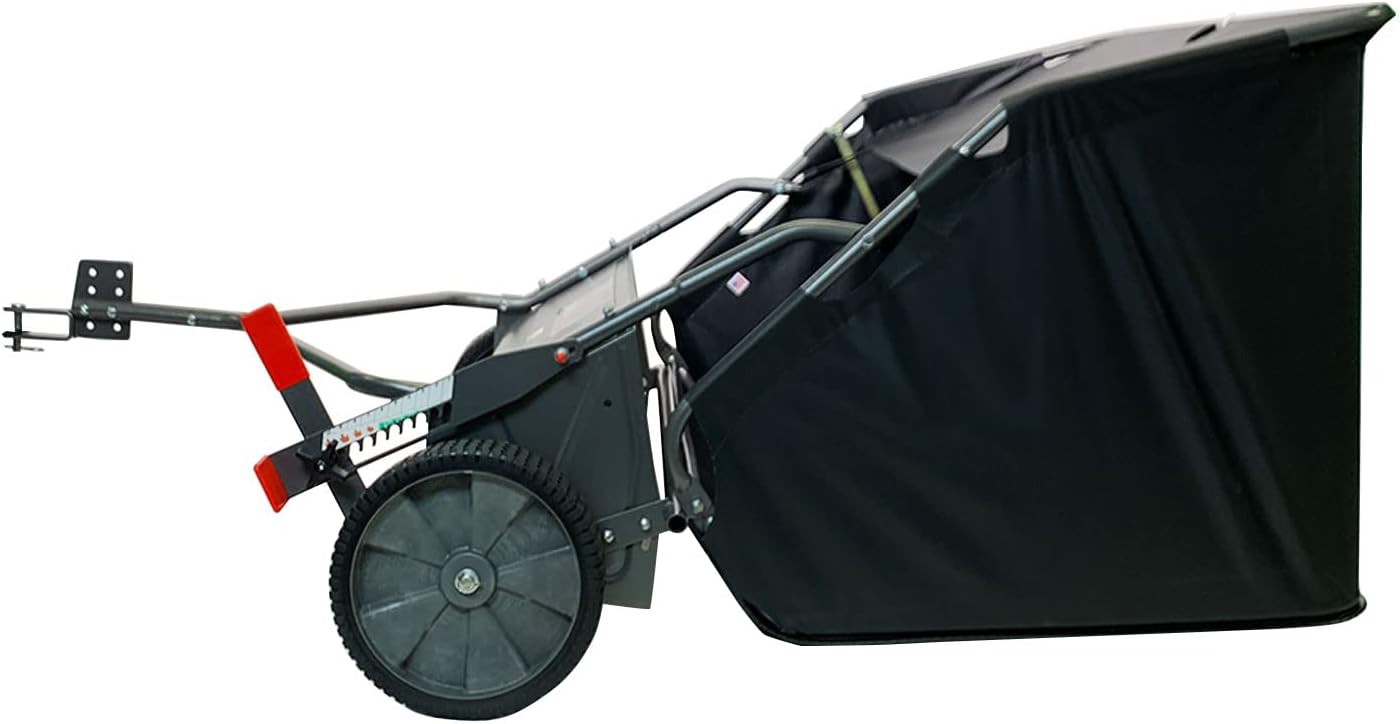 Brinly LS2-42BH-S 42" Tow-Behind Lawn Sweeper in Gunmetal Finish with Universal Hitch