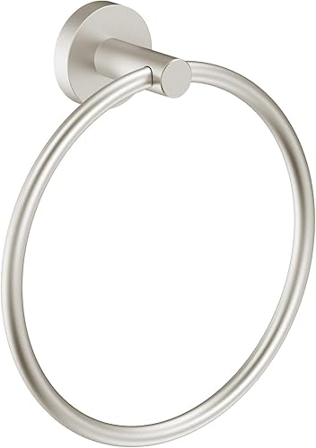 Toallero de anillo de baño, moderno anillo de toalla de mano de baño, colgadores de cocina para pared, níquel cepillado de acero inoxidable pesado