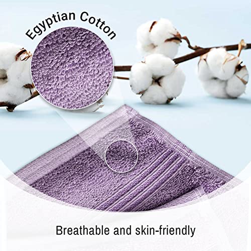 Bnm Egyptian Cotton Medium Weight Towels, Assorted Towels For Home Bathroom, Bath Decor, Essentials, Includes 2 Bath, 2 Hand, 2 Face Towels/ Washcloths, Quick Dry, Absorbent, Set Of 6, Royal Purple #TOP4