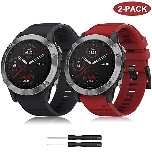 TOPsic Correa para Garmin Fenix 5 & Fenix 5 Plus, Correa de Reemplazo Silicona Easy Fit 22mm Deportes Pulseras Banda para Garmin Instinct/Fenix 5/Fenix 5 Plus/Forerunner 935/Fenix 6/Fenix 6 Pro