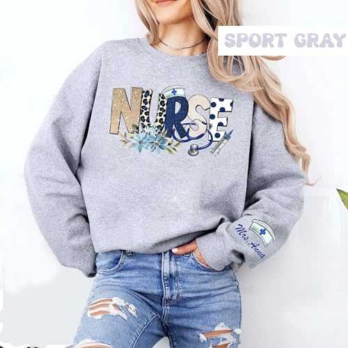 Personalized Nurse Sweatshirt, Custom Nurse Coquette Sweatshirt, Personalized Nurses Shirt with Name, Cute Nursing Crewneck, Labor and Delivery Nurses Appreciation Gift, RN Student Top ds42