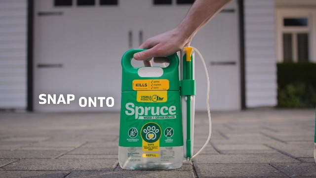 Image of Spruce Weed Killer Spray Power Wand Kit - Weed + Grass Killer₃ Reusable Weed Sprayer, Spot-Treating Kills Weeds in Lawns and Gardens, Additional 2 AA Batteries Included for Continuous Power (64 oz)