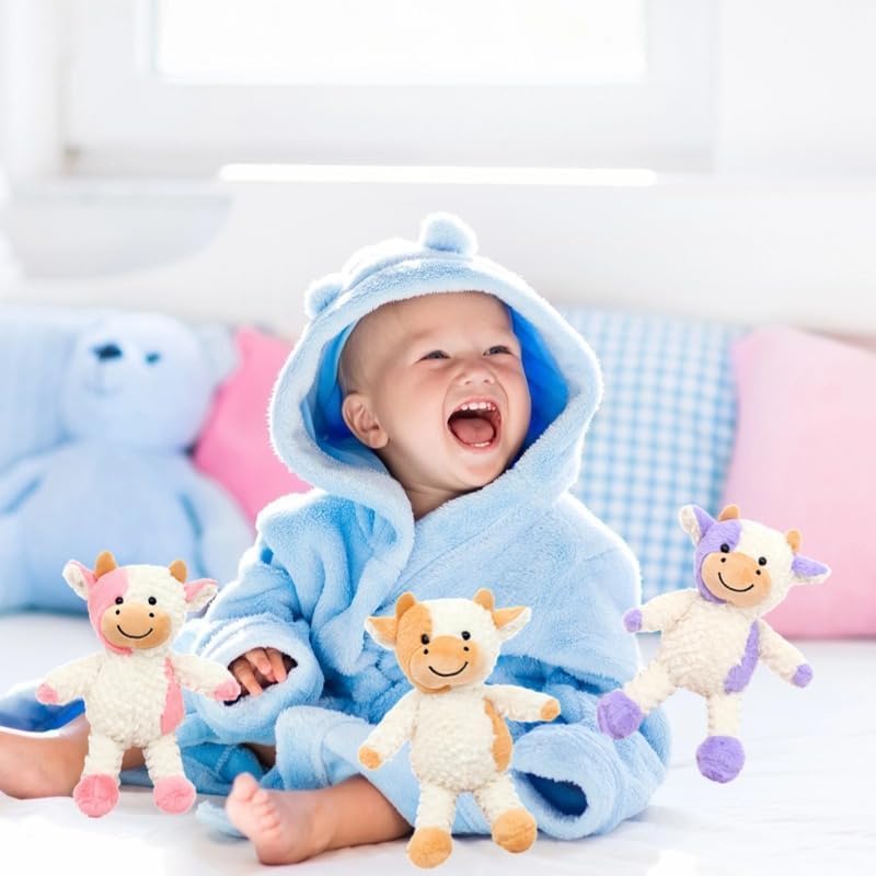 Miniatura 5 de Muñeco de Peluche de Vaca, Muñeca de Peluche de Vaca de 11.8 Pulgadas para Niñas, Niños, Navidad (Vaca de Pie Púrpura)