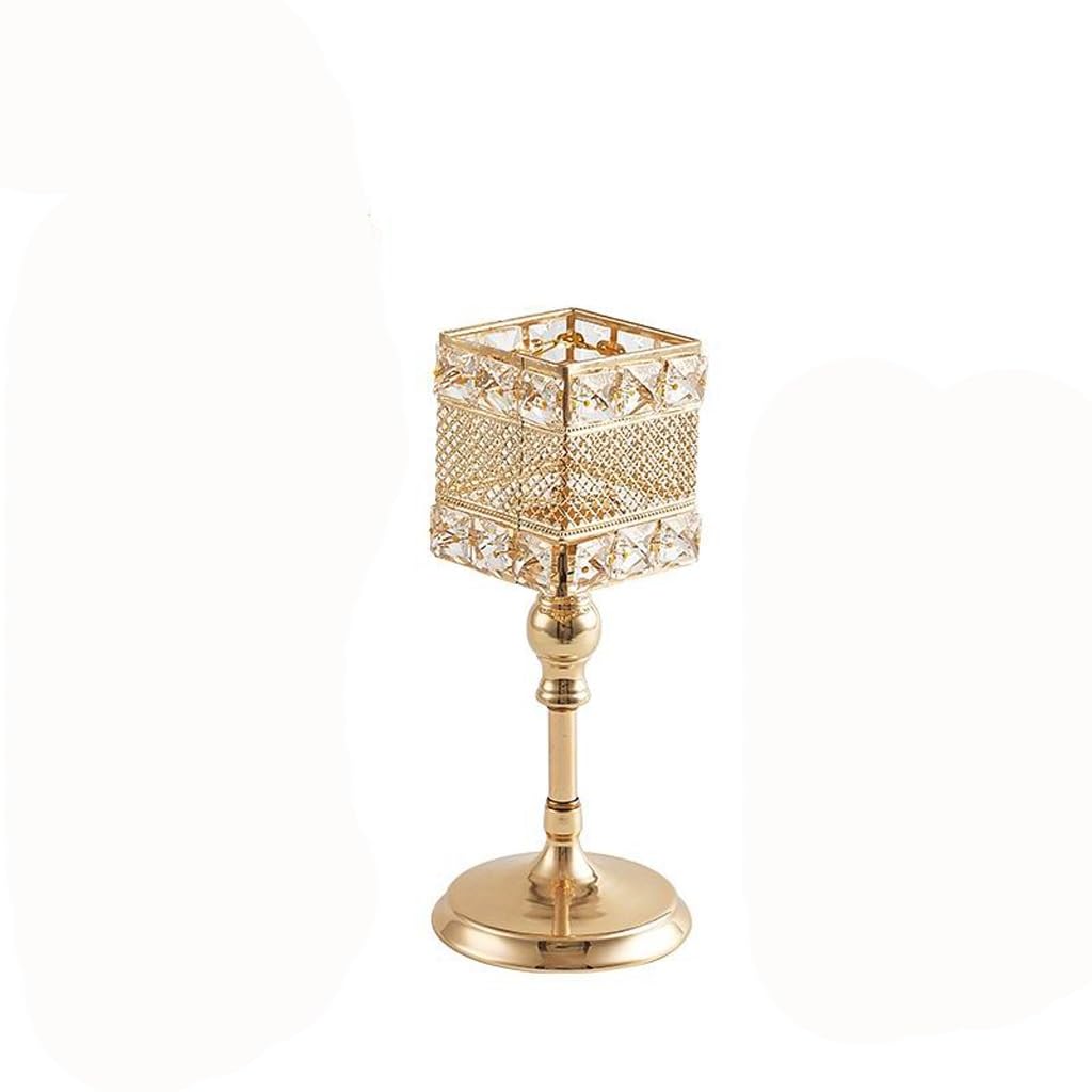 HTTGDGDH Candelabra Party Decorations Crystal Candlestick Shiny Square Candle Holders For Home Decor,D-23cm