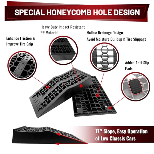 image for ROBLOCK Car Ramps for Lift and Vehicle Maintenance, Portable Low Profi