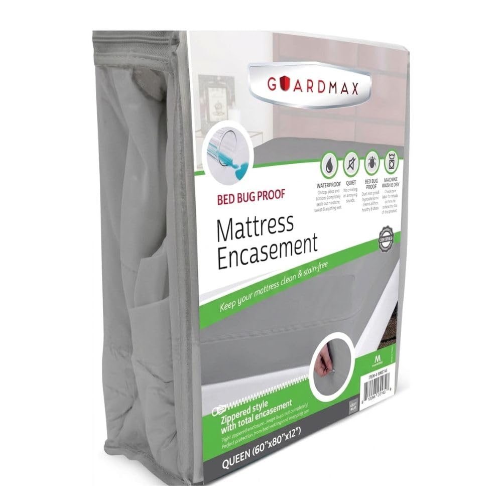 Guardmax Premium Queen Size Zippered Mattress Encasement - Waterproof and Bed Bug Proof Mattress Protector - Protects Against Dust Mites, Bedbugs, Dust, Dirt, Stains, Spills, and Allergies. — image 1