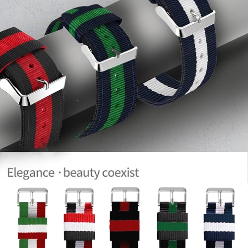 Correa compatible con Moto Watch 120, Nylon tejido 22 mm miniatura 3