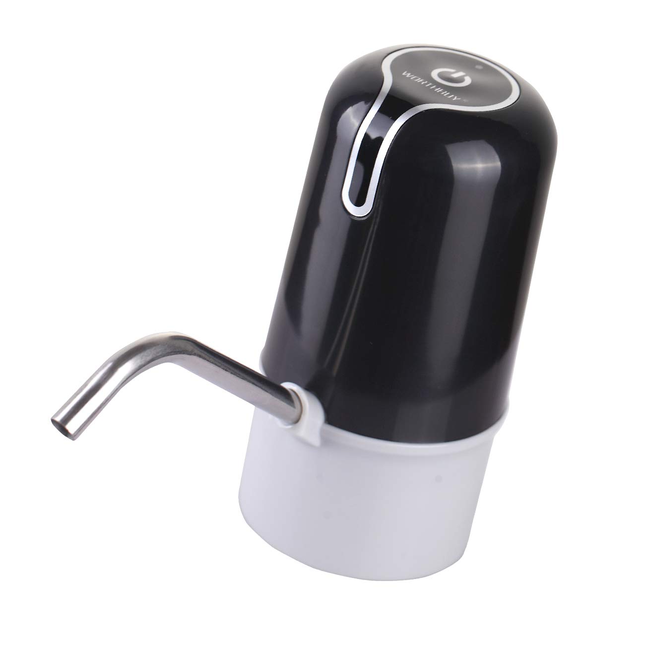 WORTHBUY Water Bottle Pump, Portable Electric Drinking Water Pump Dispenser for Universal 5 Gallon Bottle and Other Standard Size, USB Charging(Black)