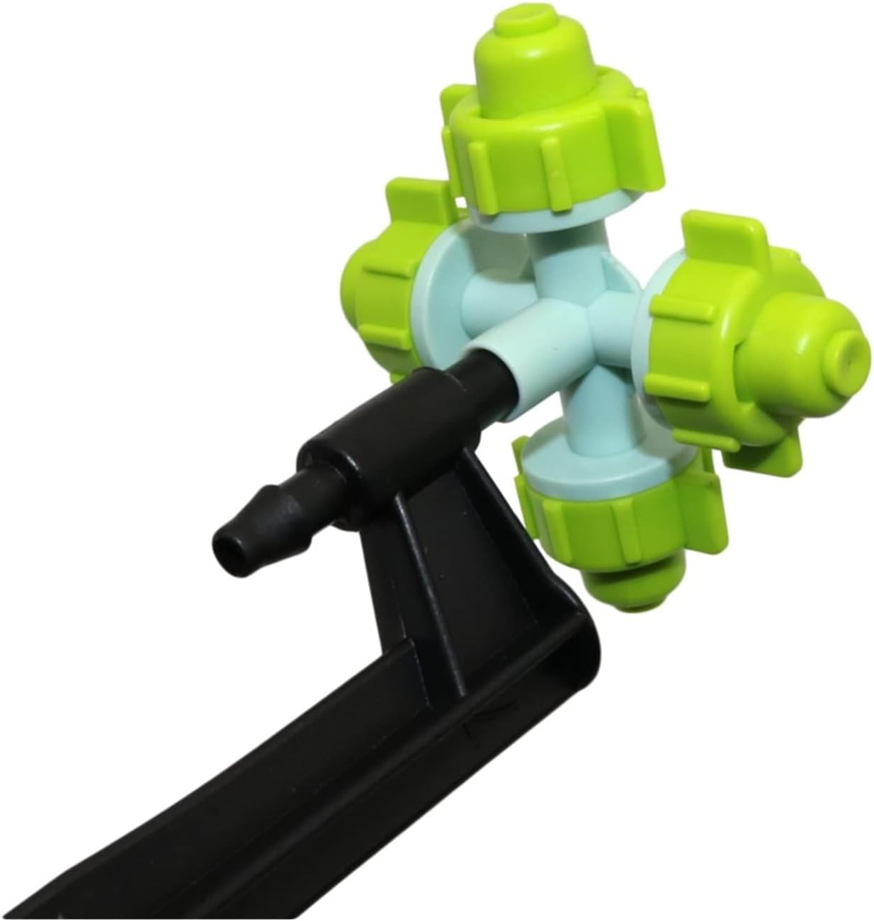Gardening Irrigation Dripper Cross Fog Nozzle with Grounding Connecting Rod for 4/7 Mm Hose Agricultural Greenhouse Irrigation Nozzles 20 Pieces (Color : Green)
