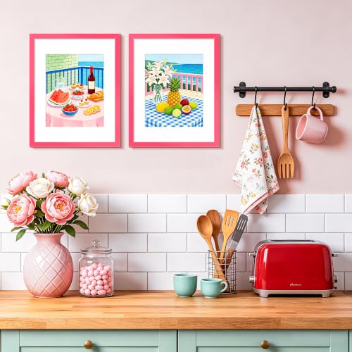 Image of upsimples 11x14 Picture Frame, Display Pictures 8x10 with Mat or 11 x 14 Without Mat, Wall Hanging Photo Frame, Hot Pink, 1 Pack