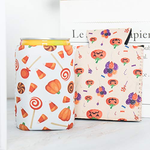 HaiMay 10 Pieces Halloween Beer Can Sleeves Beer Can Coolers Neoprene Drink Cooler Sleeves for Cans and Bottles, Festival Styles - Thumbnail 6