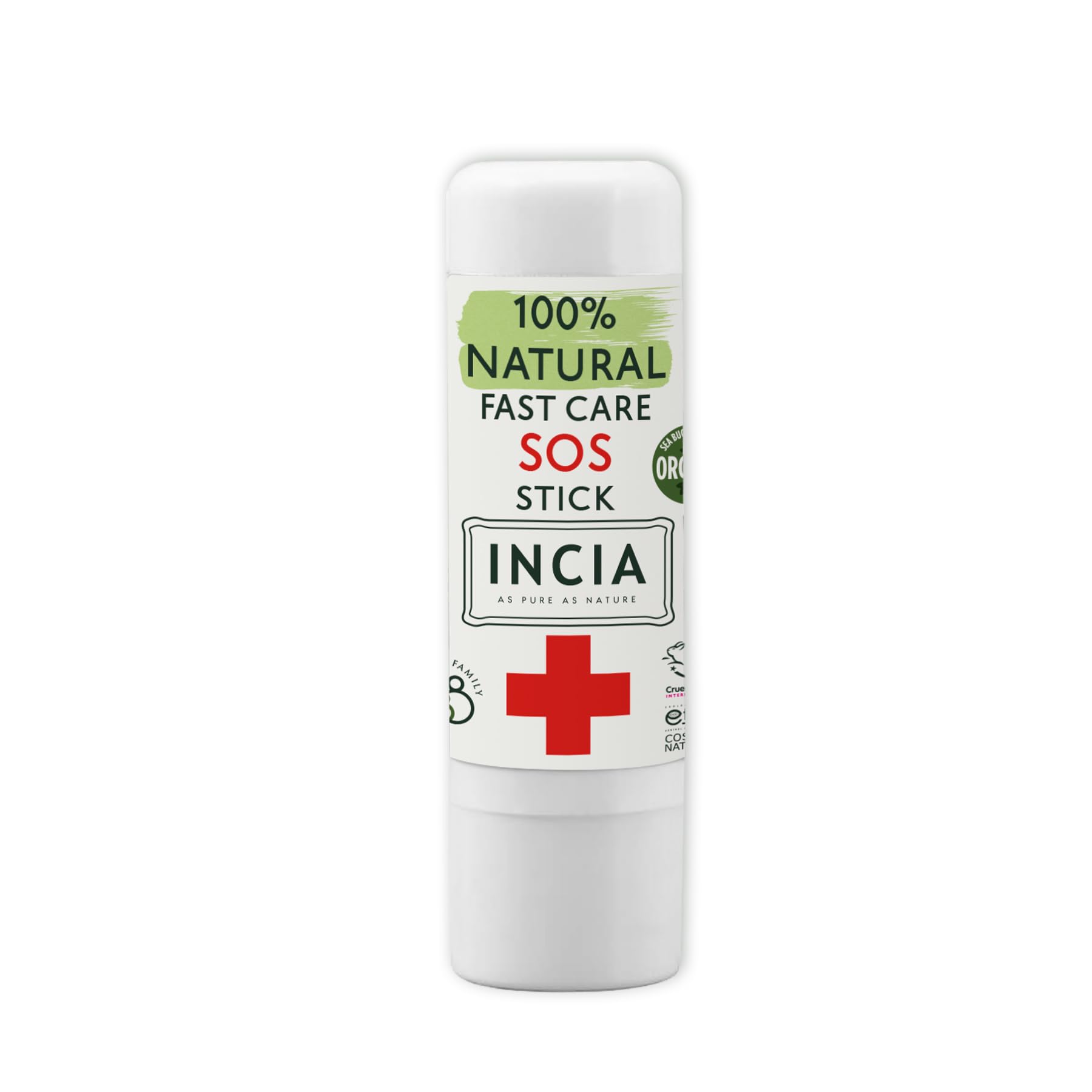 Incia Natural SOS Stick, Organic Soothing Balm, Instant Itch Relief Stick, Bug Mosquito Bite Relief Scratches, Stings and Burns, Moisturizing Chapped and Dry Skin for Babies and Kid, Relief Irritation