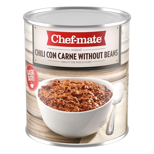 Chef-mate Beef Chili, Canned, No Beans, 6 lb 10 oz