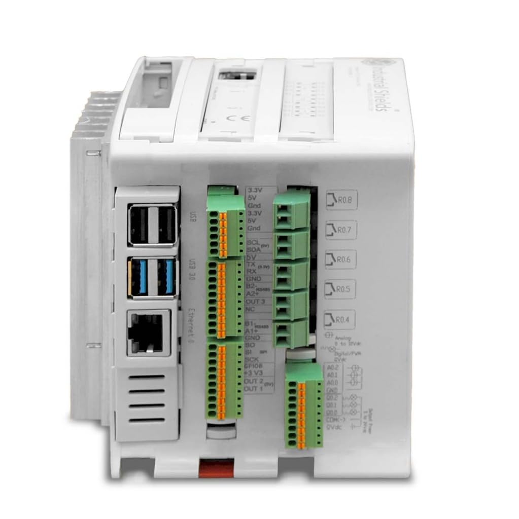 Controlador Industrial Raspberry PLC 19R – 16 Entradas Digitales y 8 Relés – CPU Raspberry Pi – RS-485 Modbus y Ethernet – Montaje DIN – Industrial Shields
