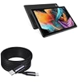 BoxWave Cable Compatible with LVILLE Android 12 Tablet LVE10051 (10.1 in) - DirectSync PD Cable (10ft) - USB-C to USB-C (100W), Long Type C Braided Nylon Alloy Fast Charge - Jet Black