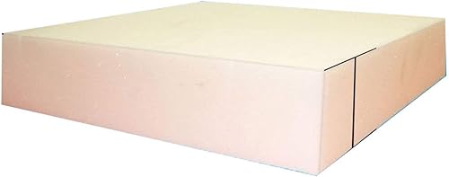Cojín de espuma para tapicería de 4 x 24 x 24 pulgadas de densidad media (reemplazo de asiento, hoja de tapicería, acolchado de espuma)