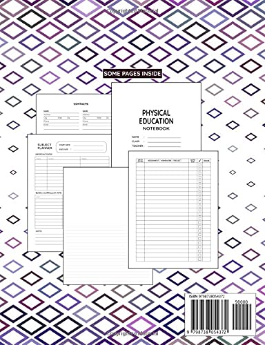 Physical Education Notebook: Blank Sketch Papers for Drawing and College Ruled for Writing Notes: Reminder of Due Date for Assignment, Homework, Group ... and Classmates: For Secondary School Girls - Image 2