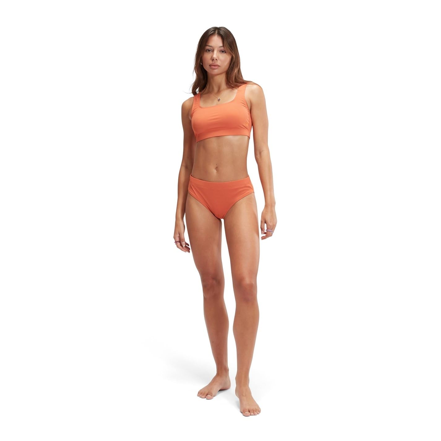 Speedo Damski jednoczęściowy strój kąpielowy Txt UBk 2 szt, Brązowy/Oran, 68