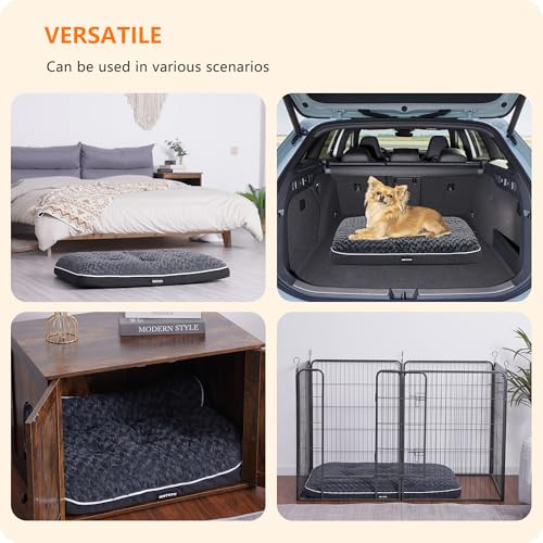HMTOPE Orthopädisches Hundebett, Hundematte im Doppelstock-Design, Waschbar Hundekissen, Abnehmbar Hundekorb, 76 cm für Kleine Hunde, Dunkelgrau