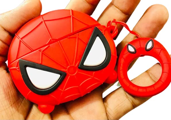 Image of for Airpods Pro 2019 Pouch Case Cover Headphones Soft Silicone Cartoon Character Cover with Keychain, 360-degree Protection (Spider Man)
