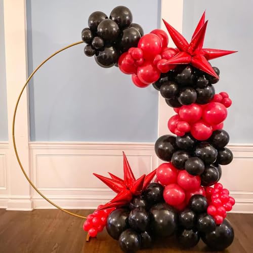 Image of Lukiituke Red and Black Balloon Arch Kit, 114Pcs Black and Red Balloons