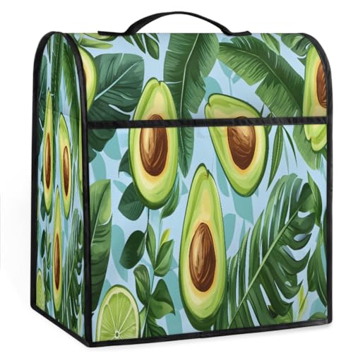 Coffee Maker Cover Tropical Avocado Kitchen Appliance Covers Small Appliance Covers Blender Cover Juicer Cover Dust Covers for Kitchen Appliances with Top Handle and Pockets,Washable,C592