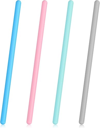 Gartful 4 varillas de silicona de colores, varillas de mezcla reutilizables para resina epoxi, pintura, fabricación de vasos con purpurina, artes,