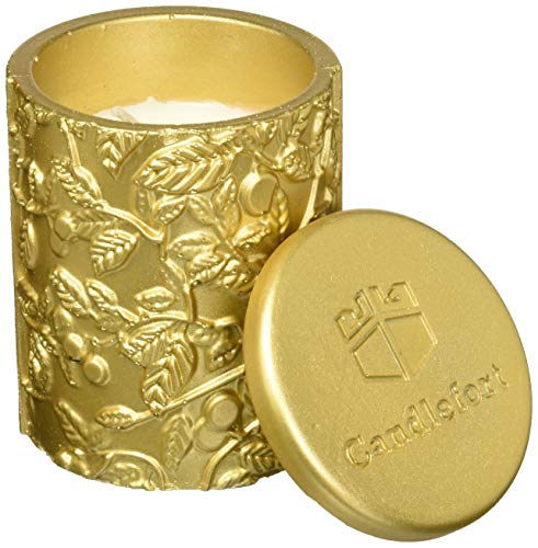 Candellana Candles Candlefort Concrete Candle-Tranquility Classic Gold, Scent: Warm Feather