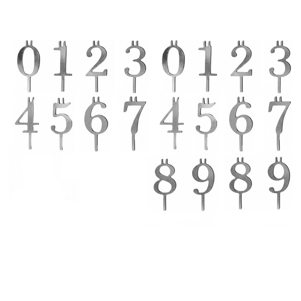 IJSDNVJNDX Cake Topper Decoration Stainles Number Reusable Birthday Candle Holder Set(2sets)