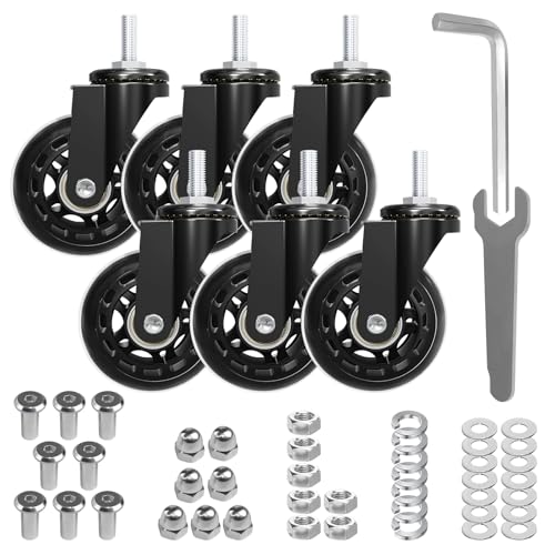 MySit Creeper Caster Wheels Set of 6 Heavy-Duty 2.5 Inch Casters...