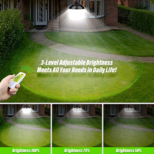 2 Pack Solar Lights Outdoor, Cord LED Solar Shed Lights 32.8FT, Remote Control Pendant Lamp with Adjustable Solar Panel, IP65 Waterproof for Indoor Home Decor Garden Patio Yard-Daylight White - Image 4