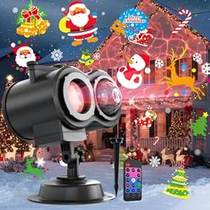 2-in-1 LED Projektor Licht für Weihnachten, Silvester, Valentinstag & Partys – Mit 16 Mustern & 4 Wasserwelleneffekten, IP65, mit Fernbedienung