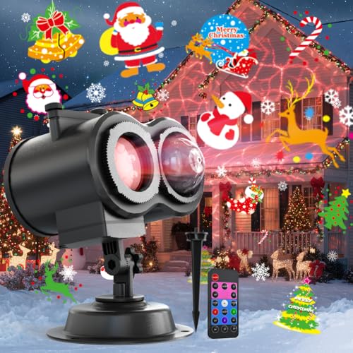 2-in-1 LED Projektor Licht für Weihnachten, Silvester, Valentinstag &...