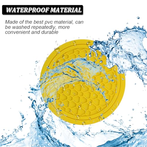 Image of Mandark 2PCS Car Cup Holder Coasters, 2.75 Inch Non-Slip Insert Water Bottle Holder Pads, Dustproof Automotive Interior Accessories Mat, Universal for Vehicles, Trucks, RVs and More(Yellow)