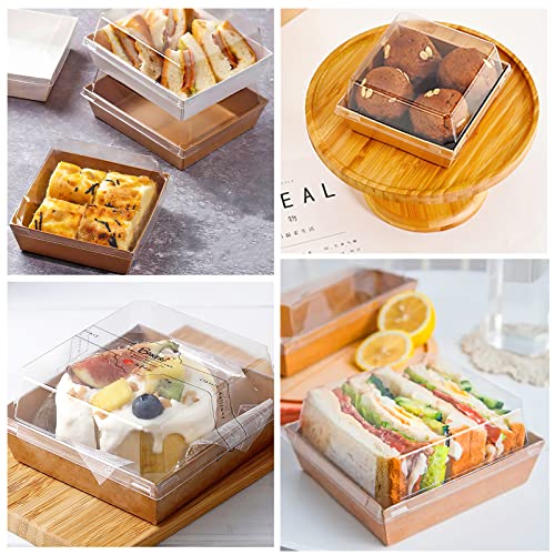 Ocmoiy Small Charcuterie Boxes With Clear Lids, To Go Paper Disposable Food Containers, 5 Inches Bakery Dessert Boxes For Sandwich thumb #5