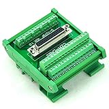 Electronics-Salon DIN Rail Mount D-SUB DB44HD Female Interface Module, Breakout Board, DSUB DB44.