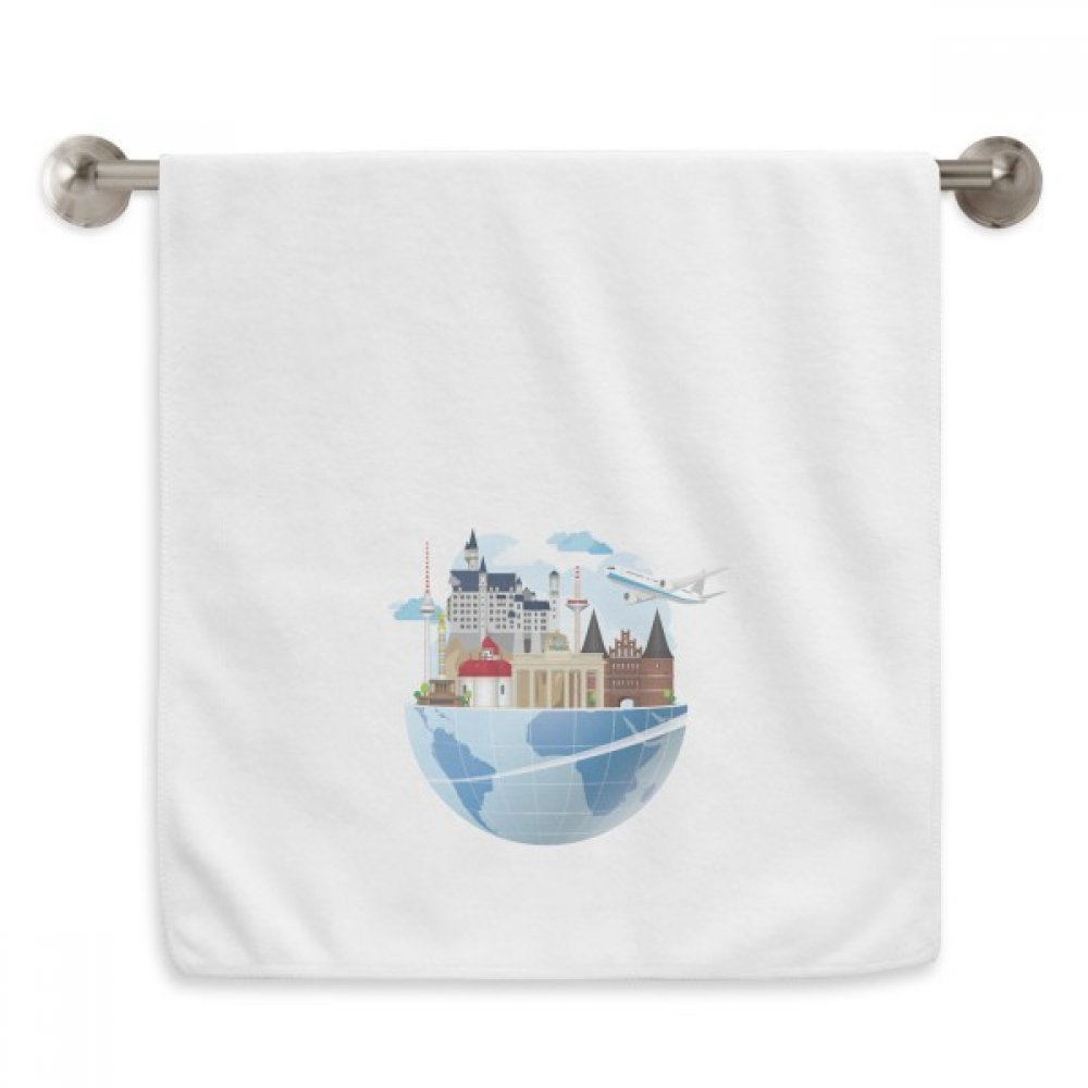 Serviette Allemagne Avion Diadème Essuie-Main Blanc 13x29 inch