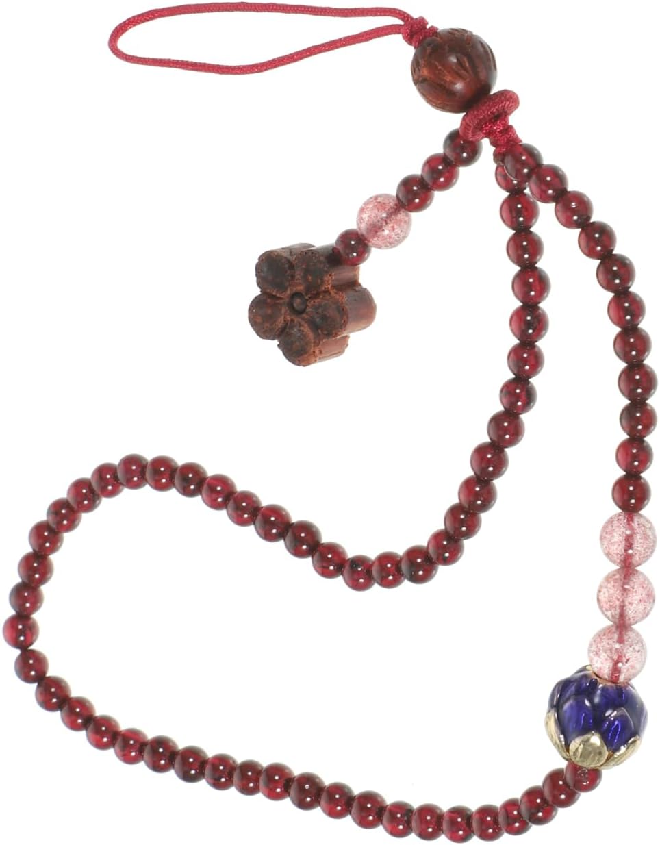 ARTIBETTER Natural Garnet Mobile Phone Strap Wrist Lanyard Lightweight Burgundy Stone Charm for Cell Phones Usb Drives Keys Decorative Pendant Gift for Students Adults