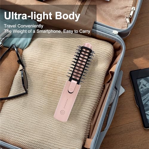 Plancha para el cabello inalámbrica portátil con peine, calefacción MCH, control de iones negativos, batería recargable de 6800 mAh, cepillo para rizar y alisar (modelo GT2501) miniatura 2