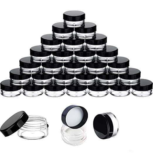 hunky dory Acrylic 5grams Black Transparent Cosmetics Container for Creams,Lip Balm, Body Butter, Essential oil Costemic Use (Pack of 6)-picture-23